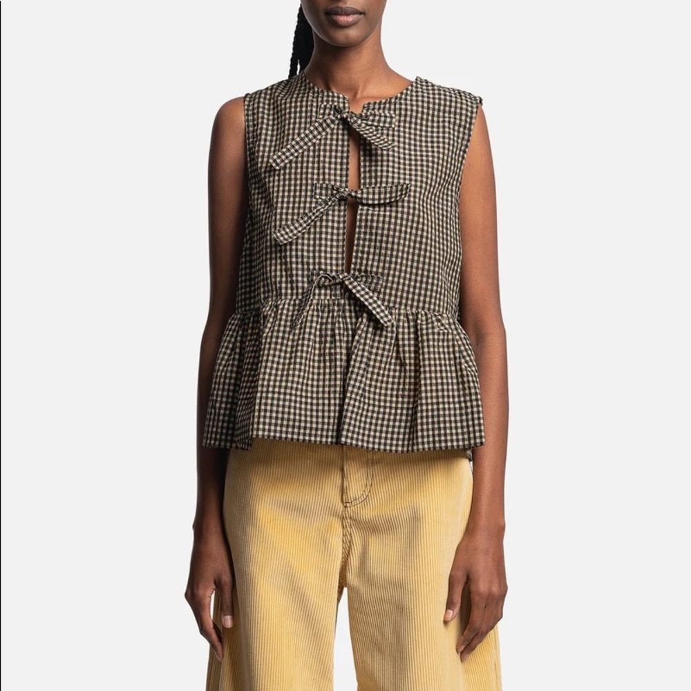 Ganni seersucker top